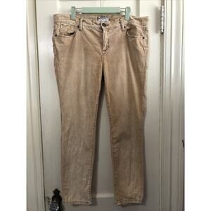 Free People Ankle Corduroy Pants Size 31 Waist Light Brown 5 Pocket Low Rise